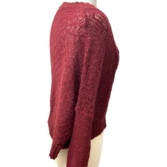 Wooden Ships Mohair Wool Blend Drop Shoulder L/S Boxy Slouchy Open Knit Sweate - Picture 5 of 9